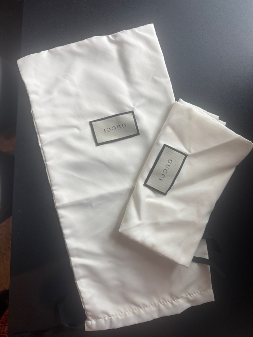 Gucci Cream Satin Drawstring Dust Bags - Pair
